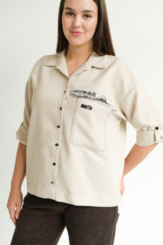 Рубашка из вельветовой ткани